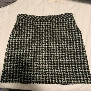 MNG skirt size large black white and green pattern
